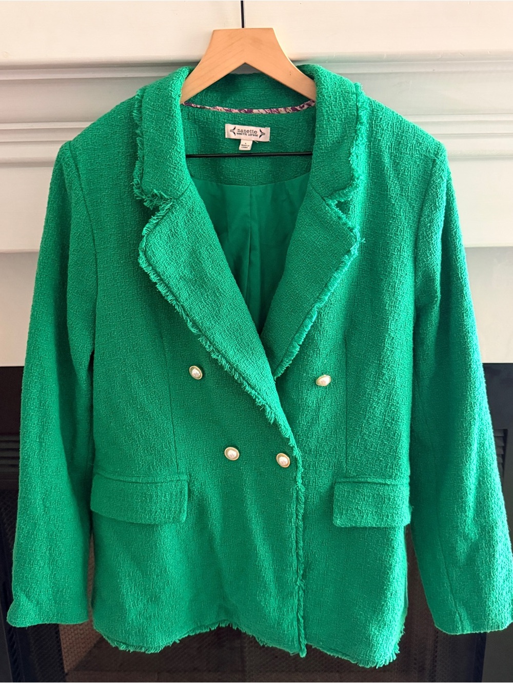 Nanette Lepore Boucle Blazer in Green Size Large